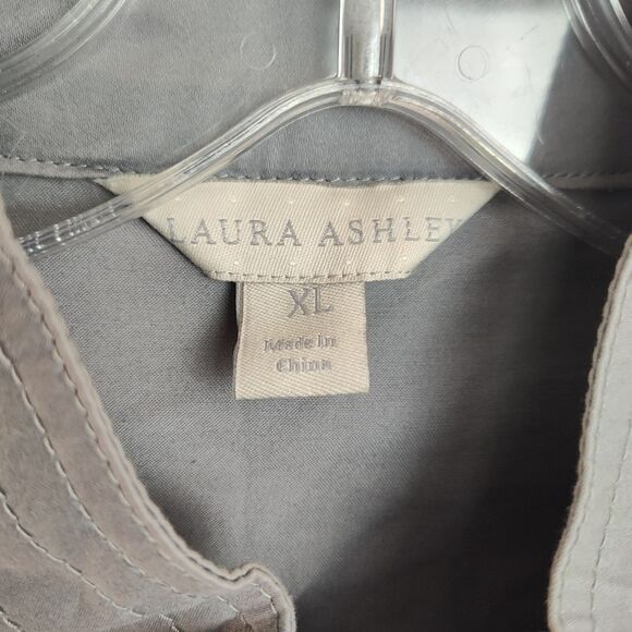 Laura Ashley Full-Zip Jacket Women's XL Gray Lightweight Zipped Pockets - Picture 7 of 9